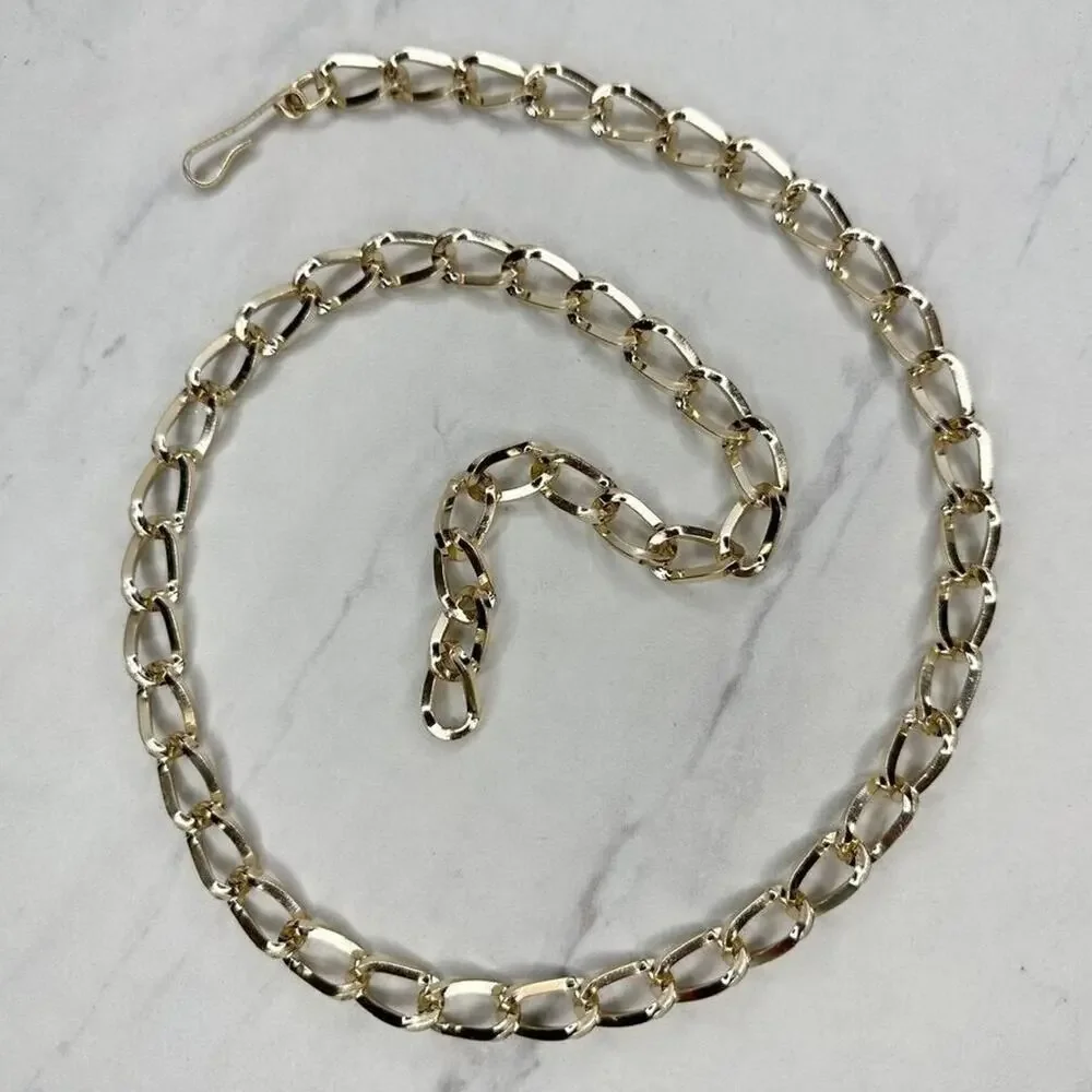 Gold Tone Y2K Chain Link Festival Statement Belt Extra Small/Small (XS/S) ✨